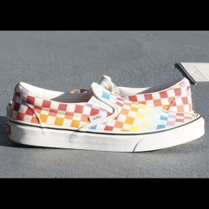 Vans Rainbow Checkerboard Slip On